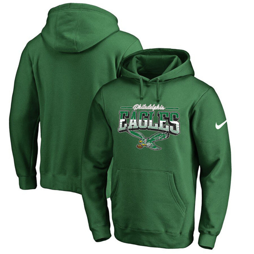 Men's Green Philadelphia Eagles Sideline Pullover Hoodie